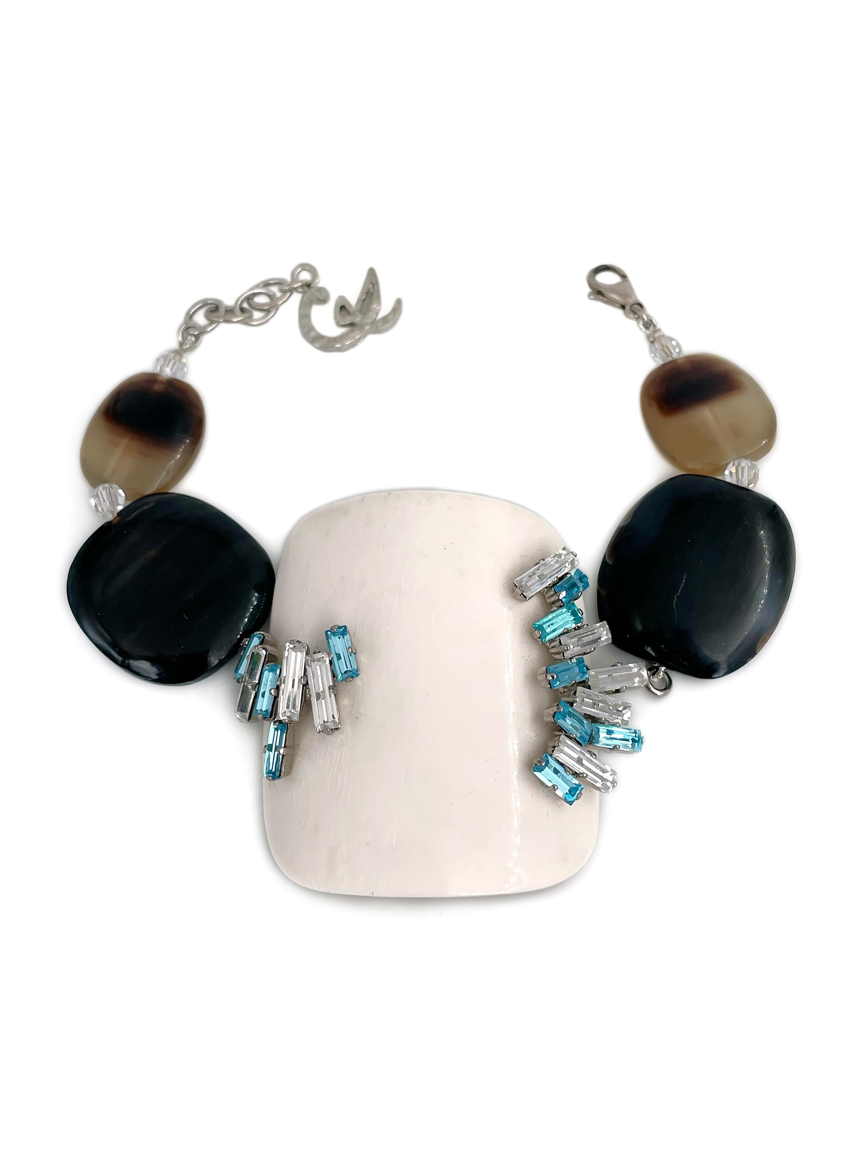 1990s Vintage Christian Lacroix Pulsera de cuentas de cristal de resina Moderno en venta