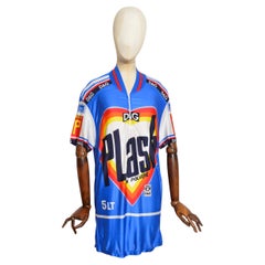 1990's Vintage Colourful Vibrant Dolce & Gabbana Cycling Jersey Top - T shirt
