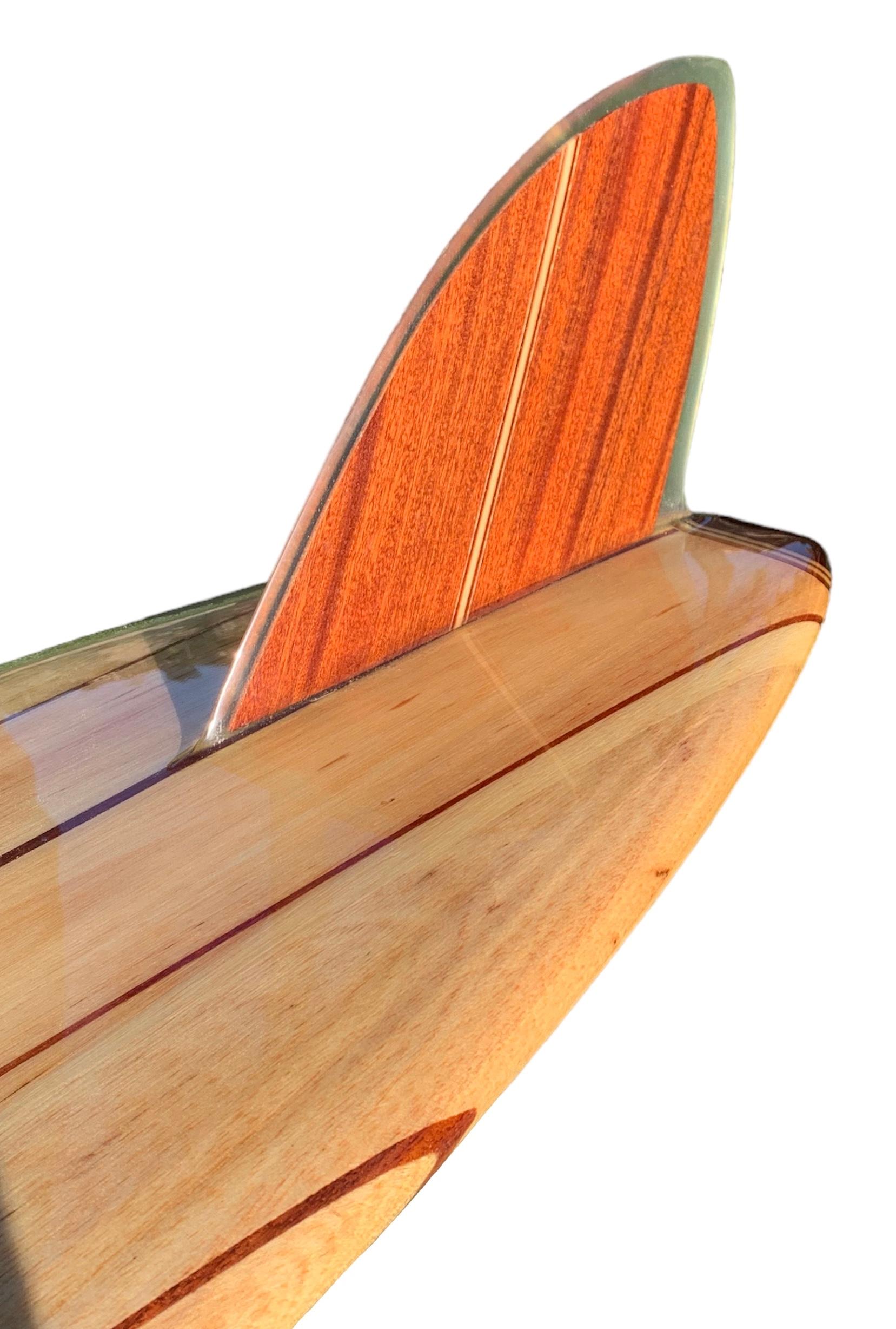 1990s Vintage Dale Velzy balsawood longboard  In Good Condition For Sale In Haleiwa, HI