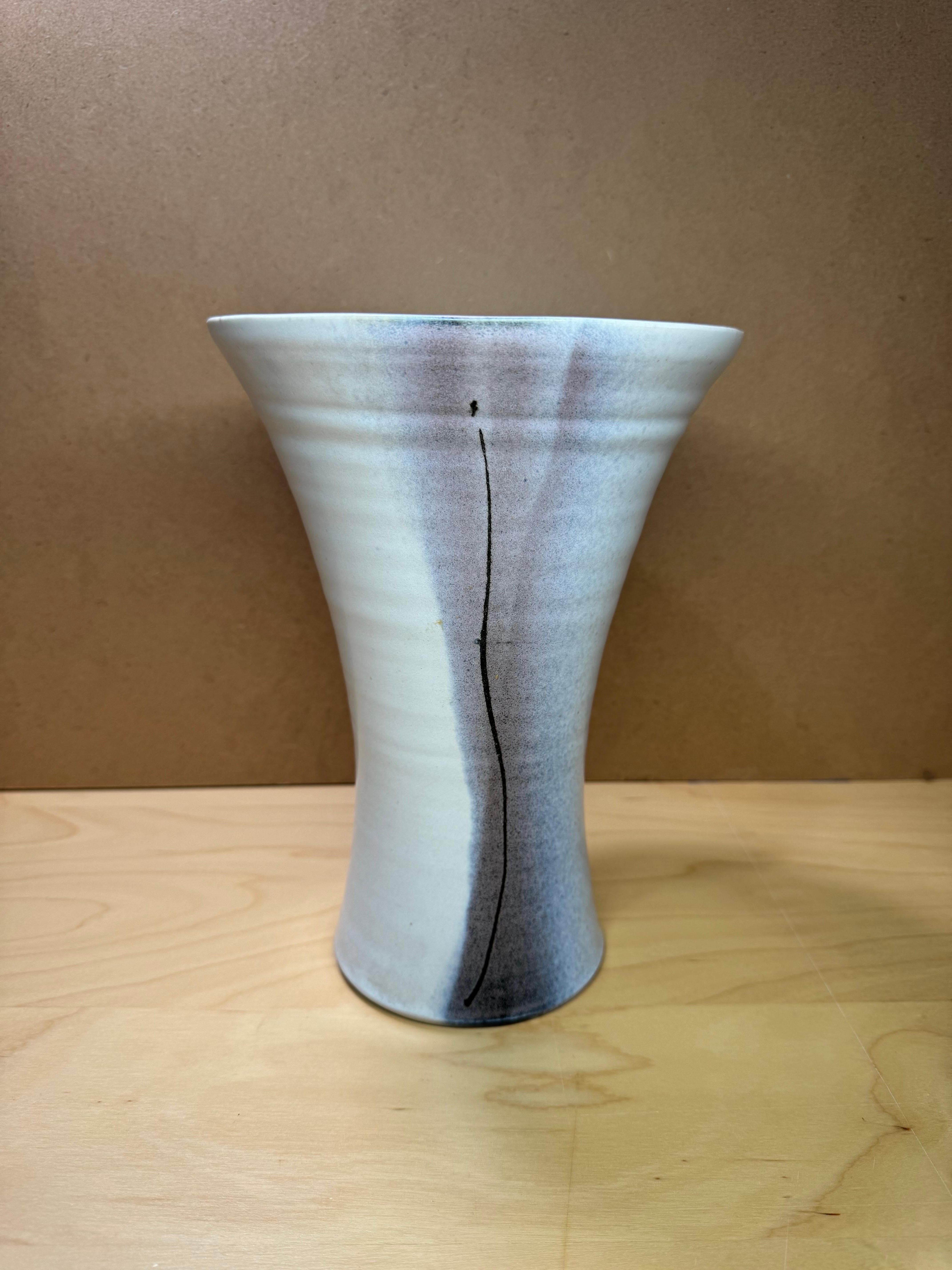 Folk Art 1990's Vintage Dan Flat Studio Pottery Vase  For Sale