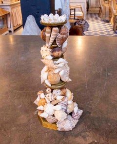 1990s Vintage Decorative Candlestick with Natural Seashells