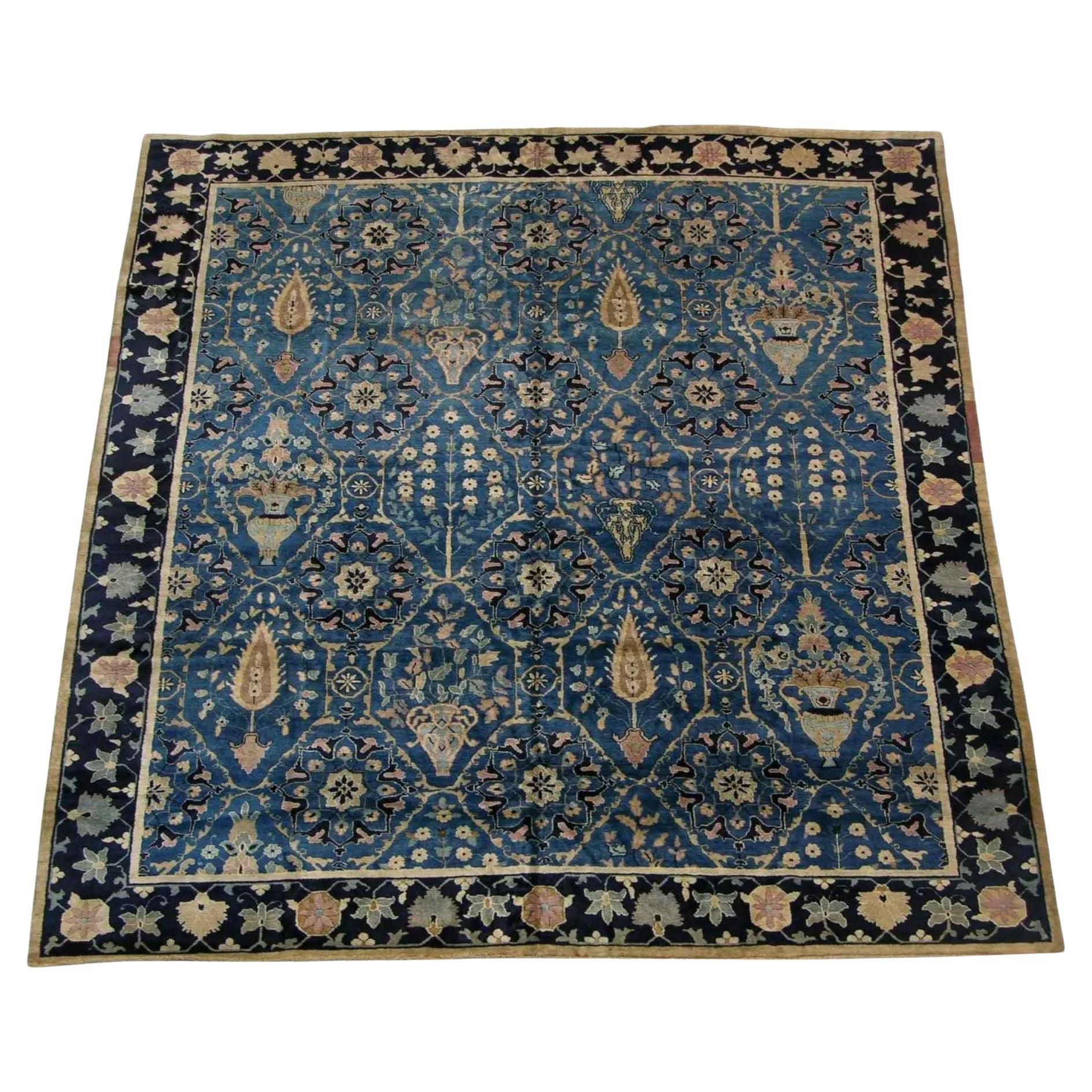 1990s Vintage Decorative Chinese Rug with Floral Design 10′2″ × 11′2″ For Sale