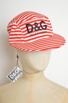 1990’s Vintage D&G by Dolce and Gabbana red white striped Baseball Cap