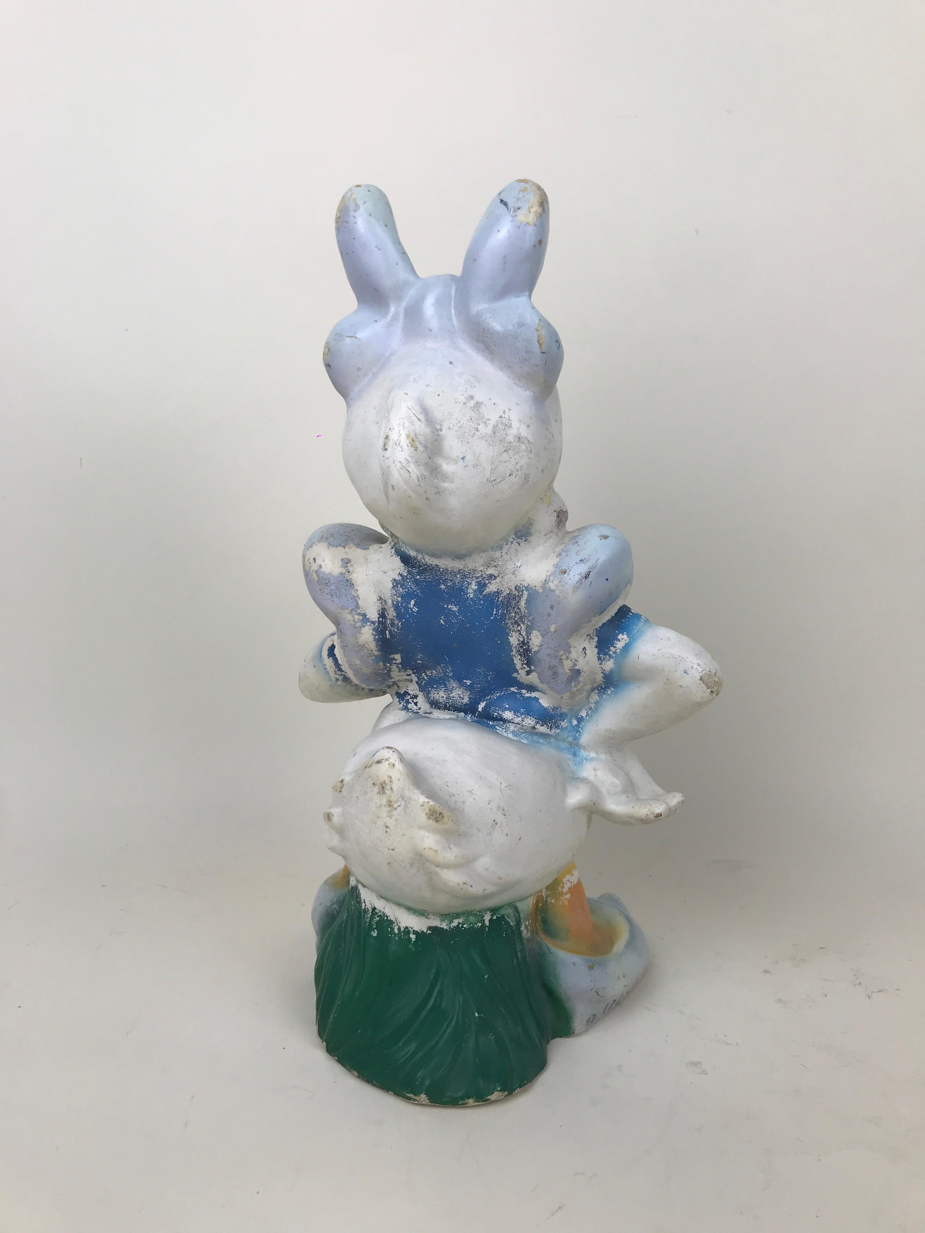 Mid-Century Modern 1990s Vintage Disney Daisy Duck Plastic Sculpture Made in Austria by Celloplast For Sale