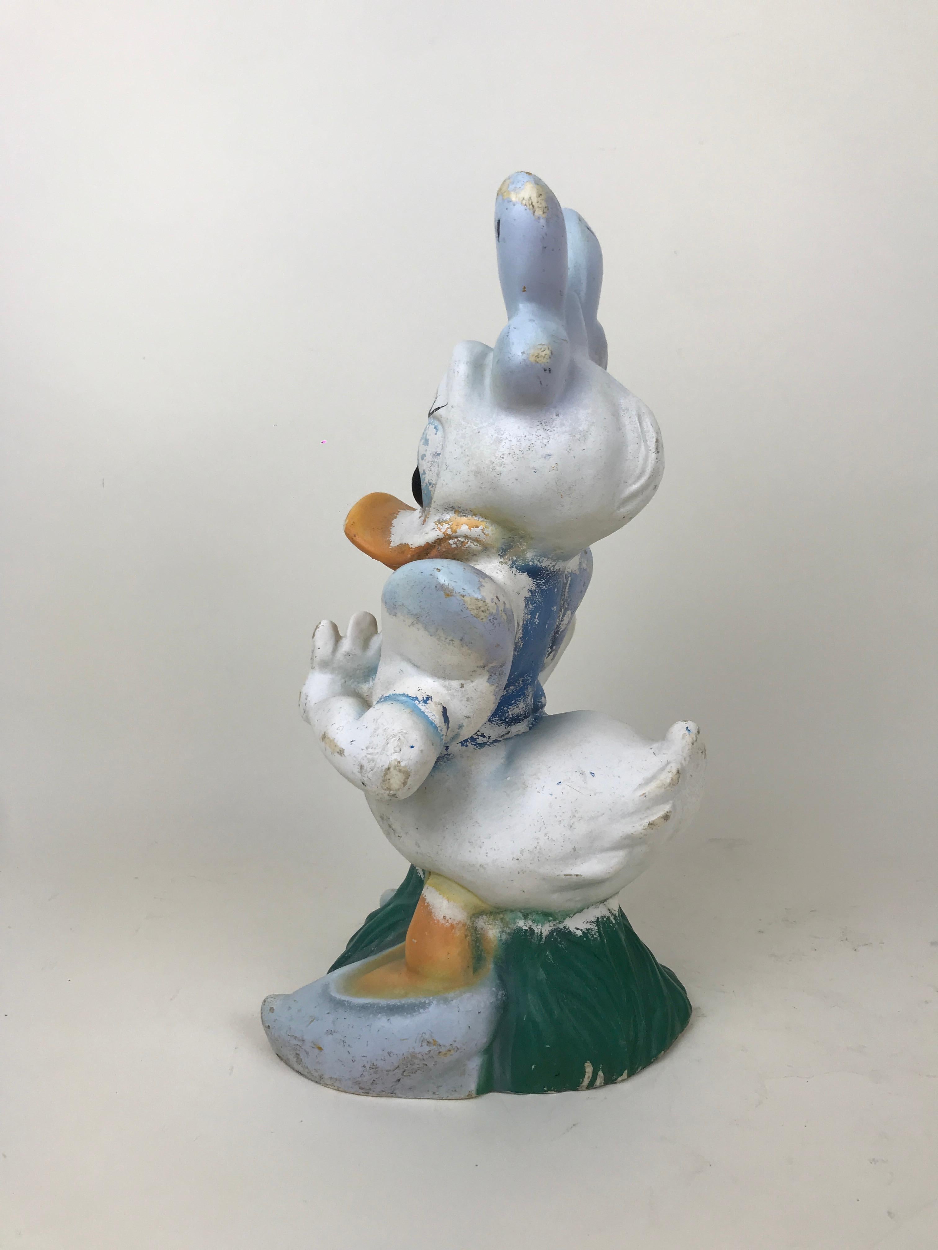 Austrian 1990s Vintage Disney Daisy Duck Plastic Sculpture Made in Austria by Celloplast For Sale