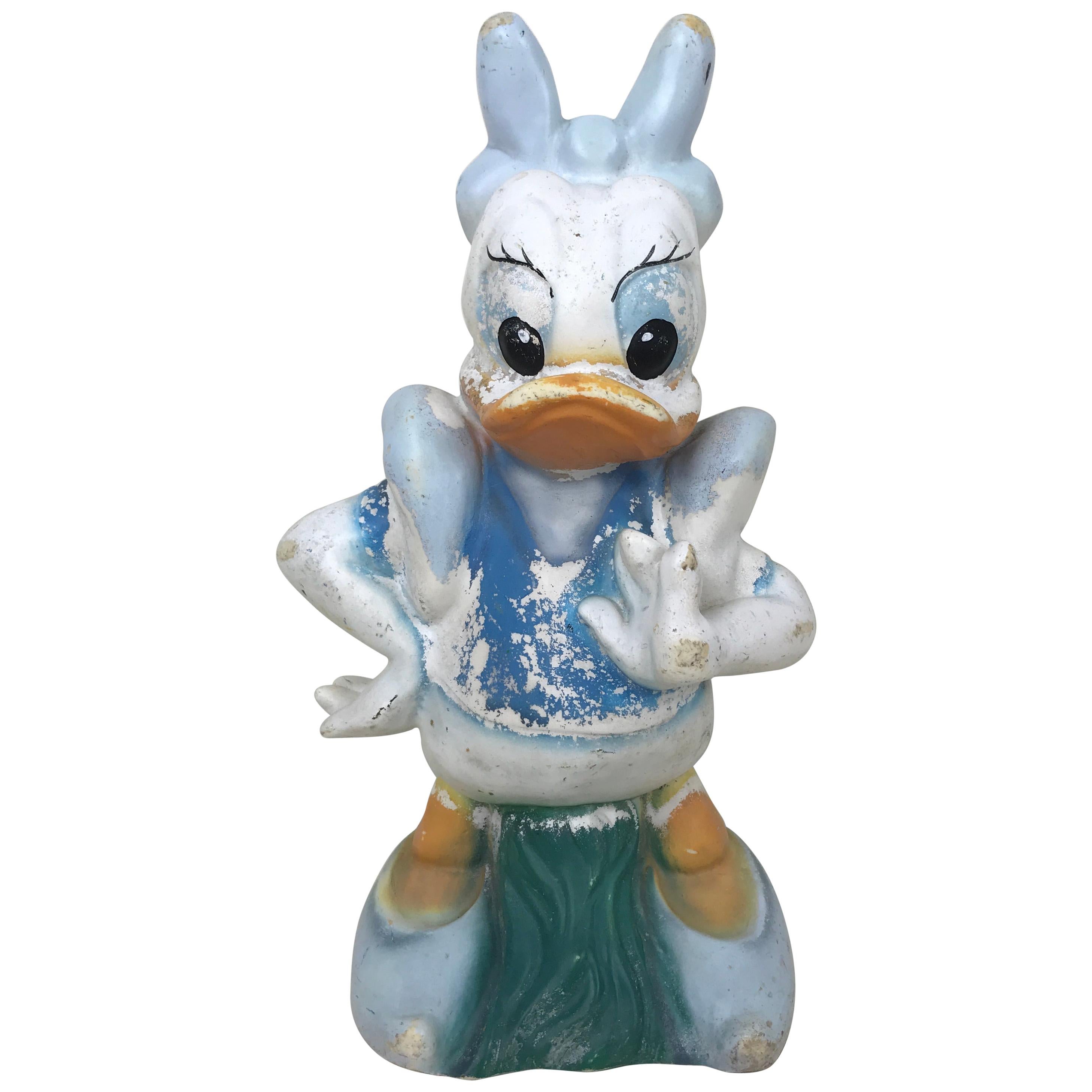 1990s Vintage Disney Daisy Duck Plastic Sculpture Made in Austria by Celloplast For Sale