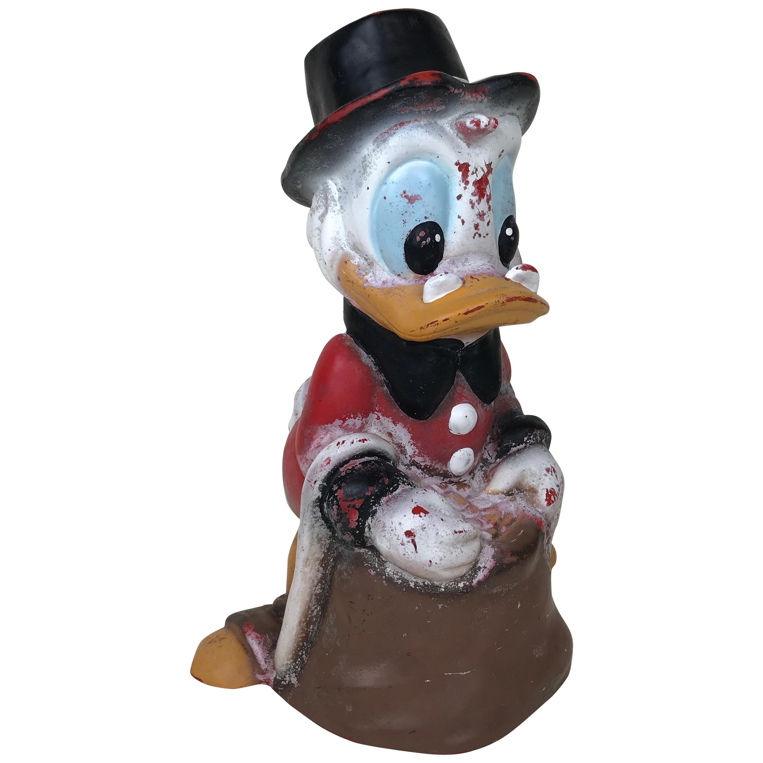 1990s Vintage Disney Uncle Scrooge Plastic Garden Scultpture by Celloplast For Sale