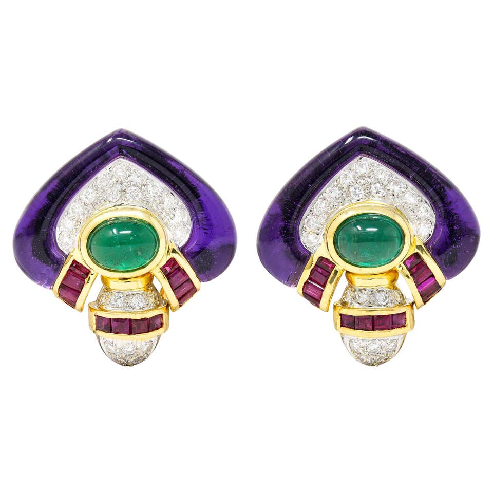 Green van cleef earrings Clearance