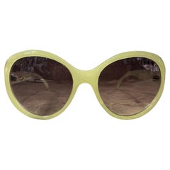1990s Vintage Fake Green Marble Acetate Bon Bon Italian Sunglasses
