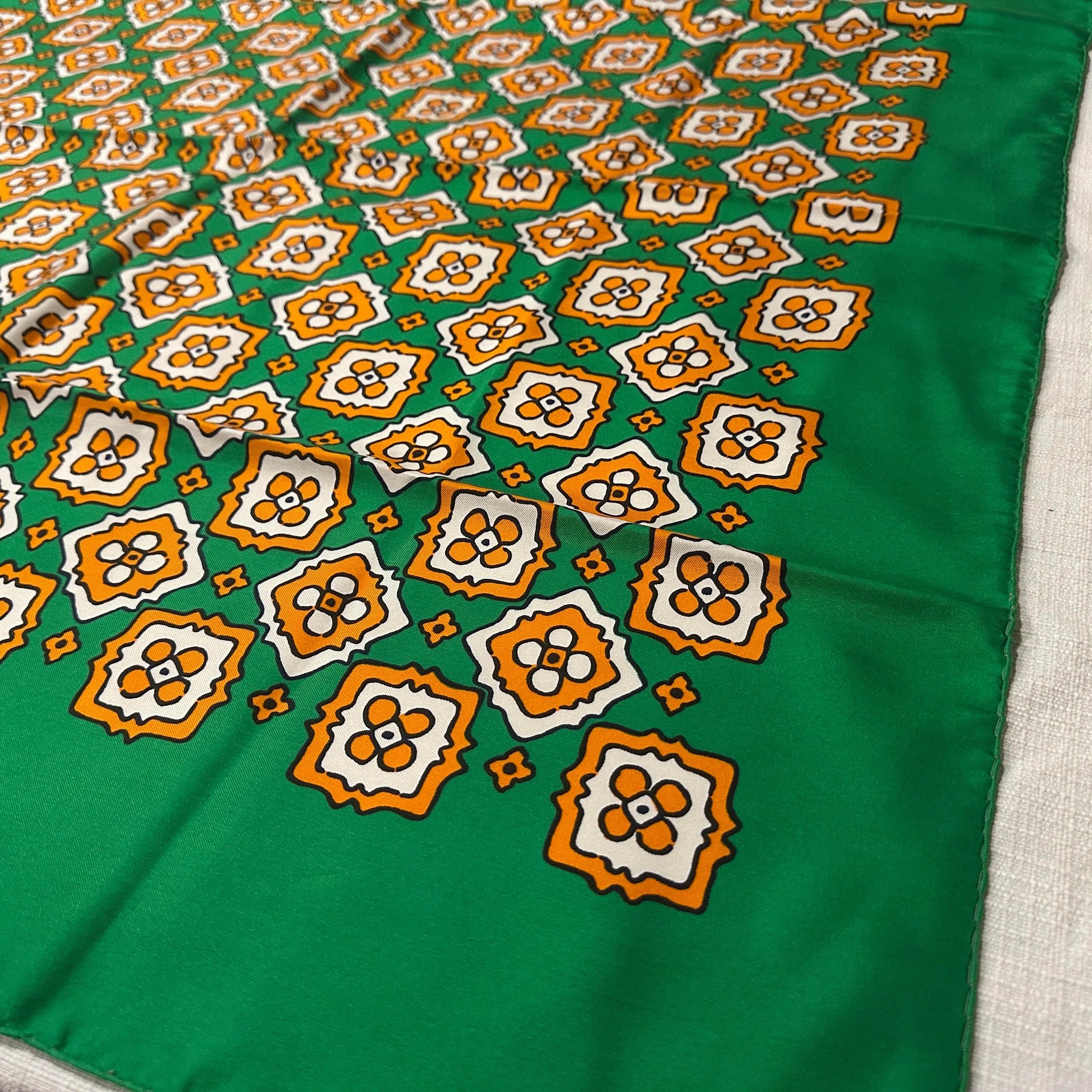 1990s Vintage Fashion Silk Carré Scarf by Yves Saint Laurent en vente 5