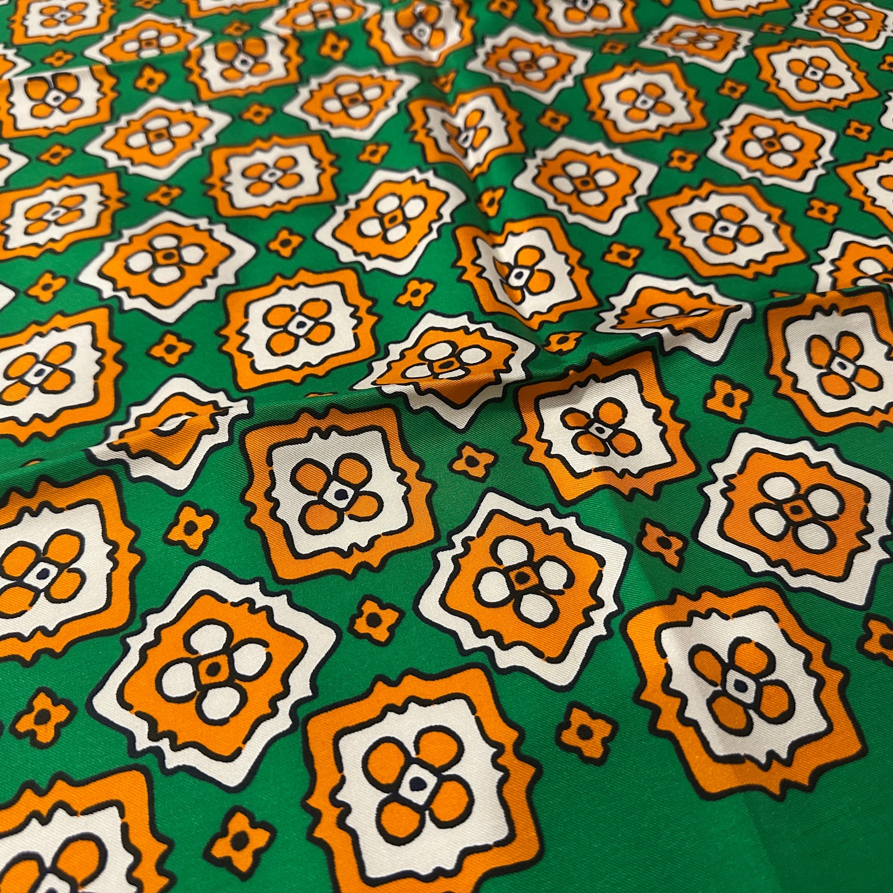 1990s Vintage Fashion Silk Carré Scarf by Yves Saint Laurent en vente 2