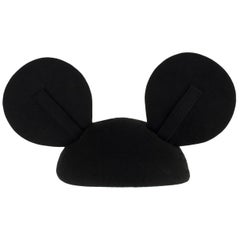 1990s Vintage Felt Mickey Mouse Hat Adjustable Ear Detail