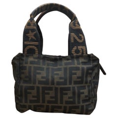 1990s Vintage FENDI Brown Zucca Jacquard Mini Pouch Handbag