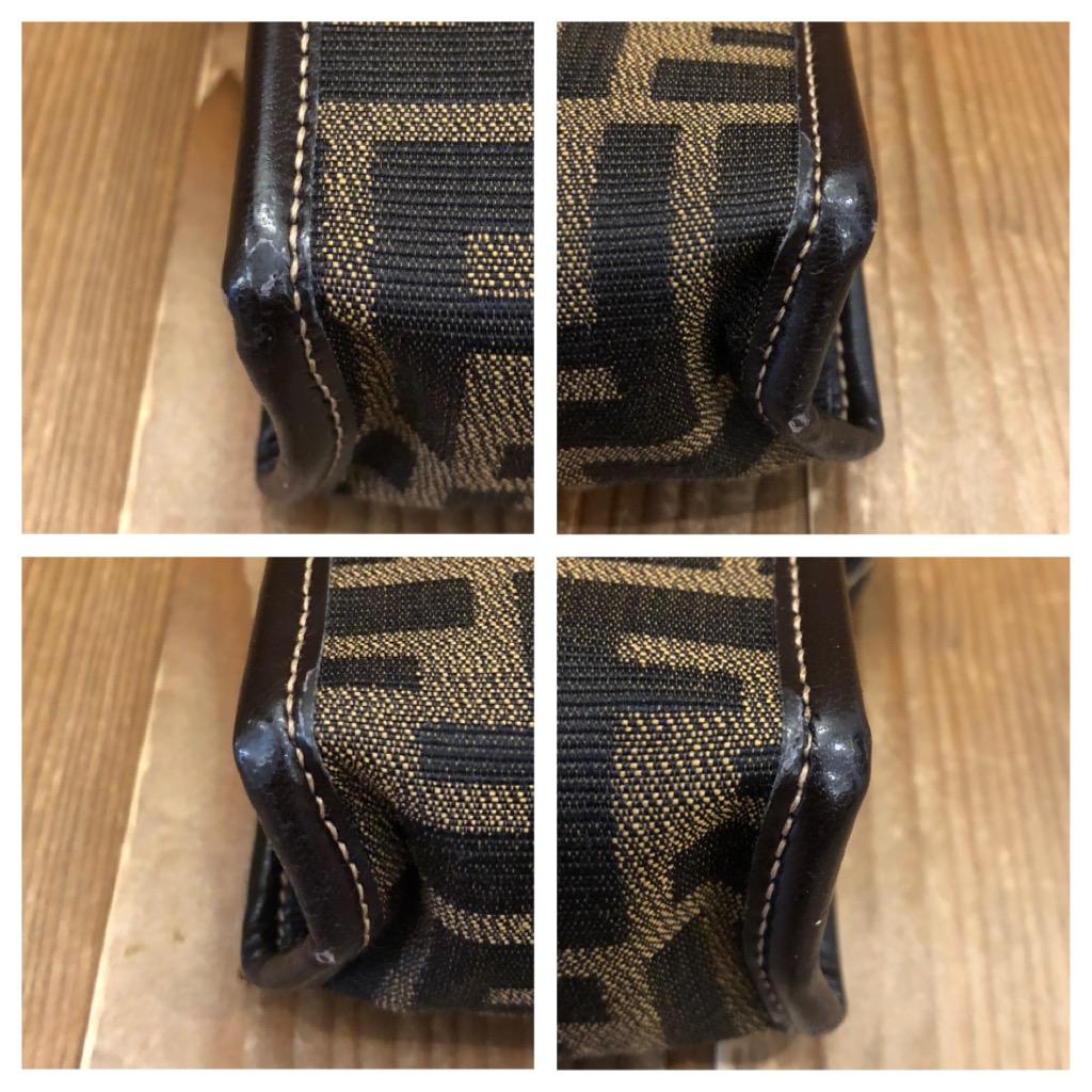 1990s Vintage FENDI Brown Zucca Jacquard Pouch (Altered) 1