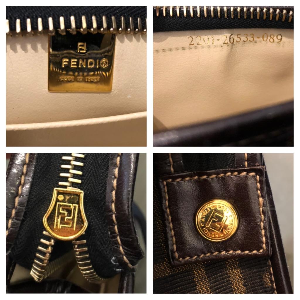 1990s Vintage FENDI Brown Zucca Jacquard Pouch (Altered) 3