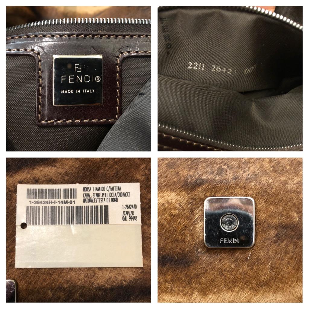 1990s Vintage FENDI Cow Leather Baguette Handbag Brown For Sale 4