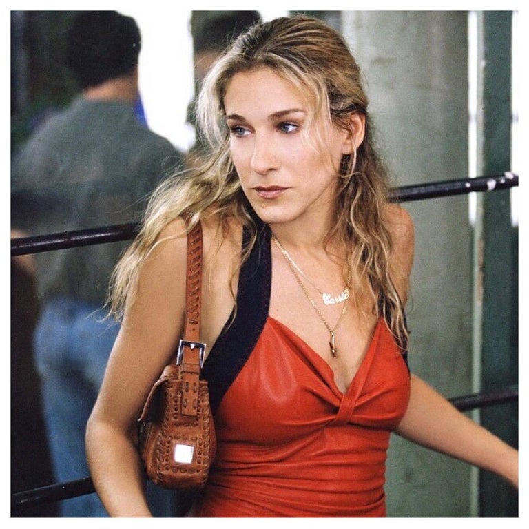 Borsa Fendi vintage degli anni '90 in pelle con cuciture a specchio,  cammello