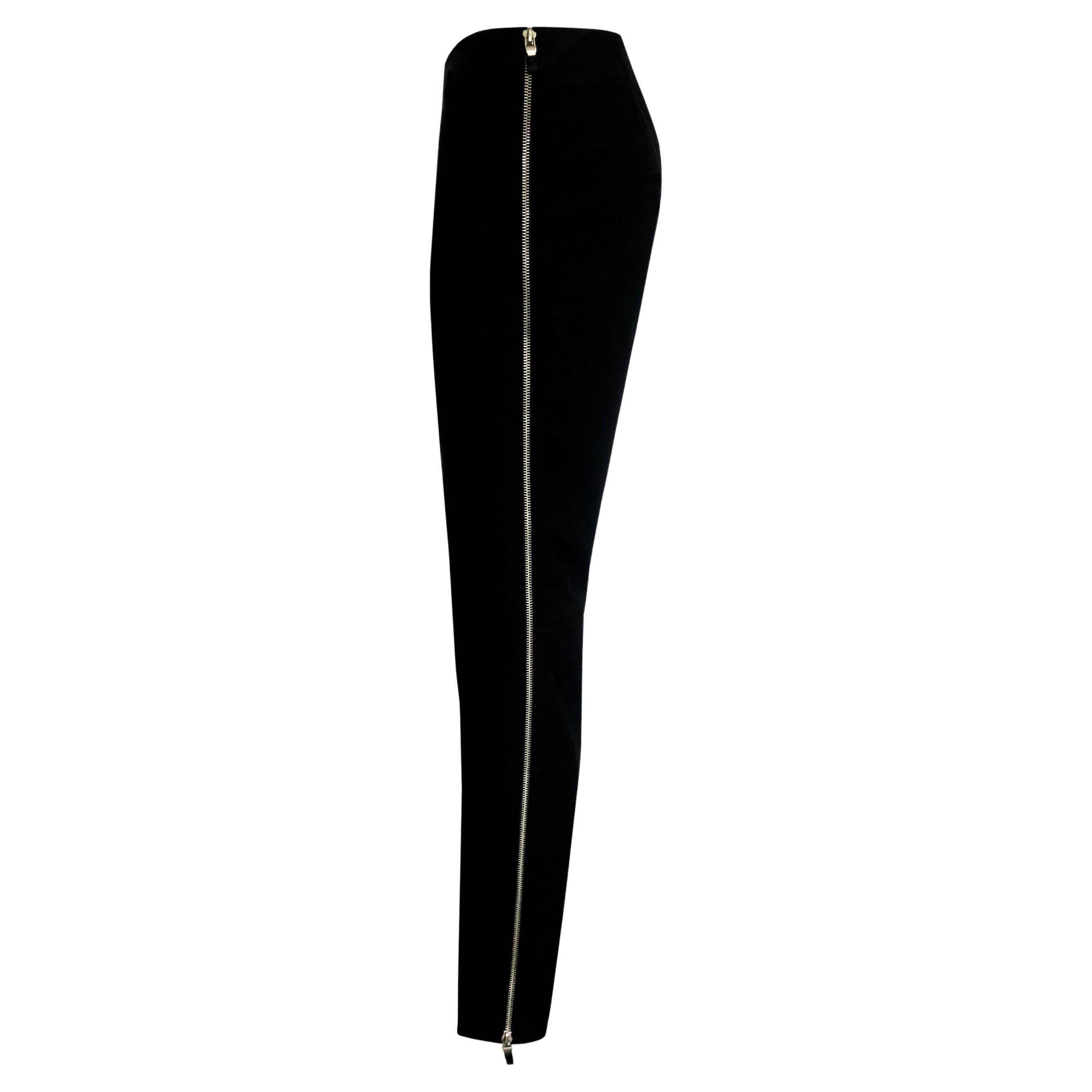 1990s Vintage - Fitted Side Zip Trousers - Double Ended Silver Side Zips For Sale
