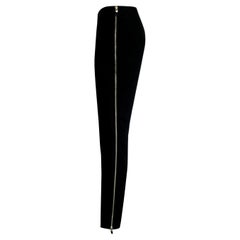Pantalon ajusté avec fermeture éclair latérale, double extrémité argentée, années 1990