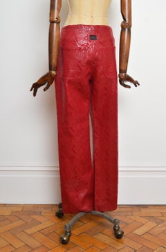 1990’s Vintage FUBU Textured Burgundy Dark Cherry Red Low Rise Pants - Trousers