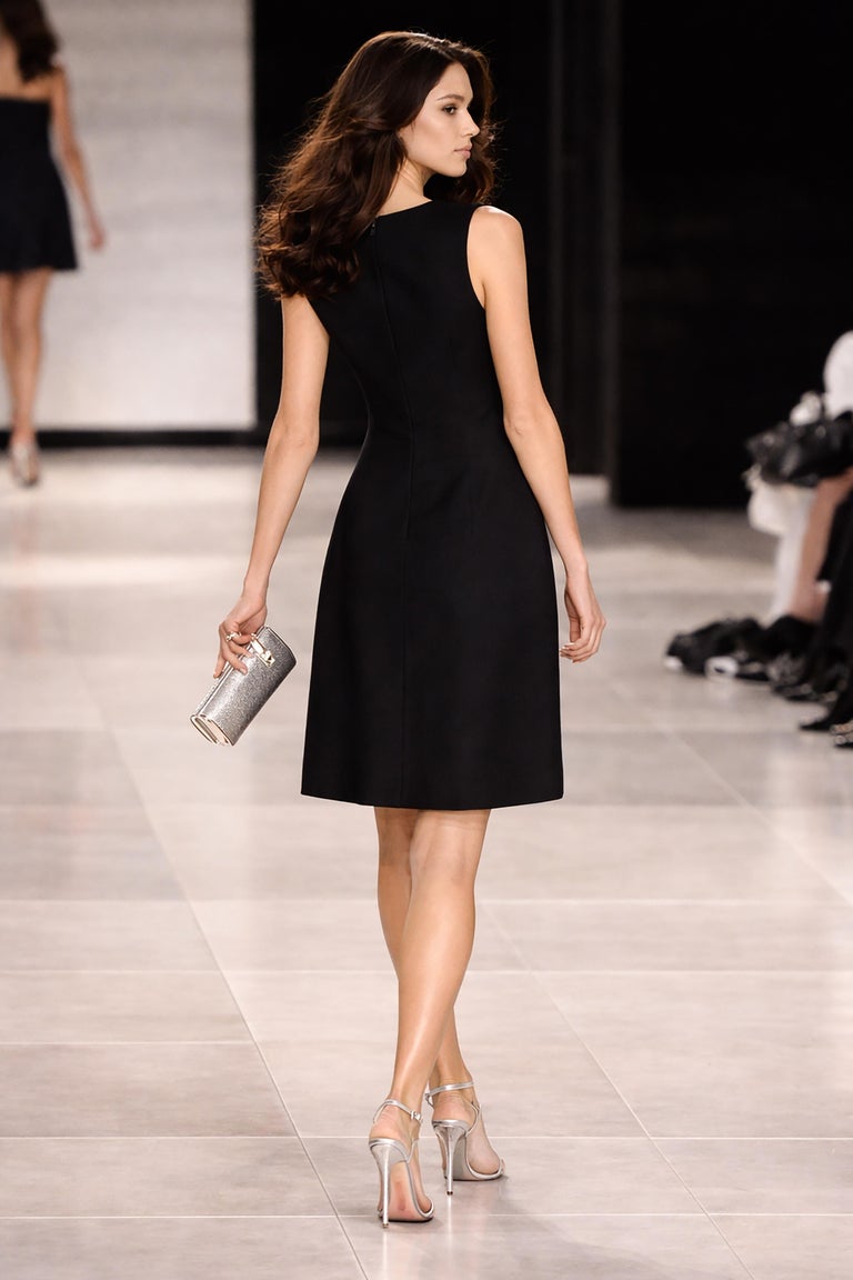 1990s Vintage Gianni Versace Black Wool Blend Sleeveless Jumper Dress For Sale at 1stDibs