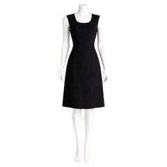 1990s Vintage Gianni Versace Black Wool Blend Sleeveless Jumper Dress