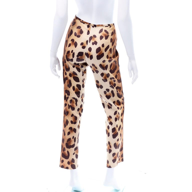 1990s Vintage Gianni Versace Couture Ombre Leopard Animal Print Pants ...