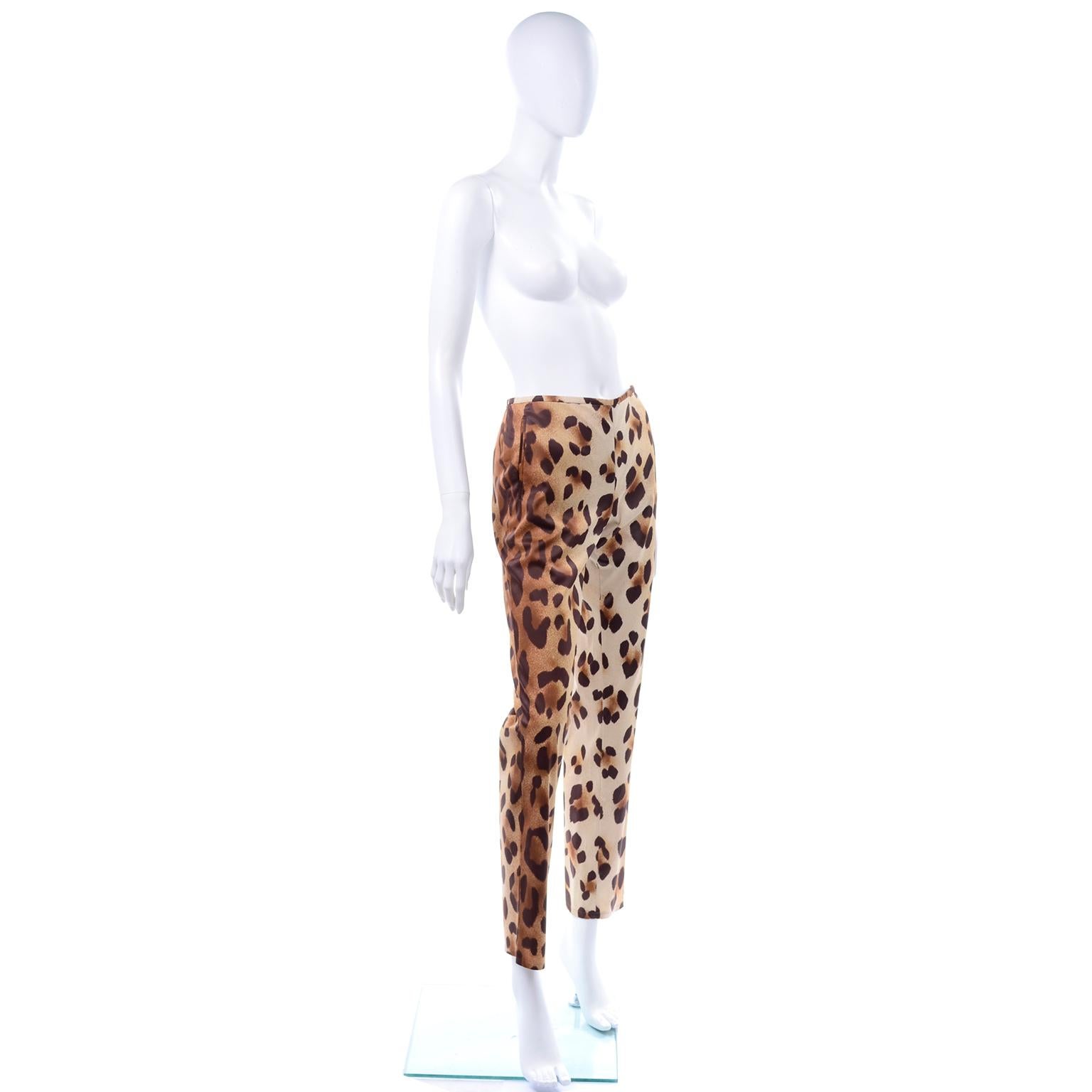 Women's 1990s Vintage Gianni Versace Couture Ombre Leopard Animal Print Pants