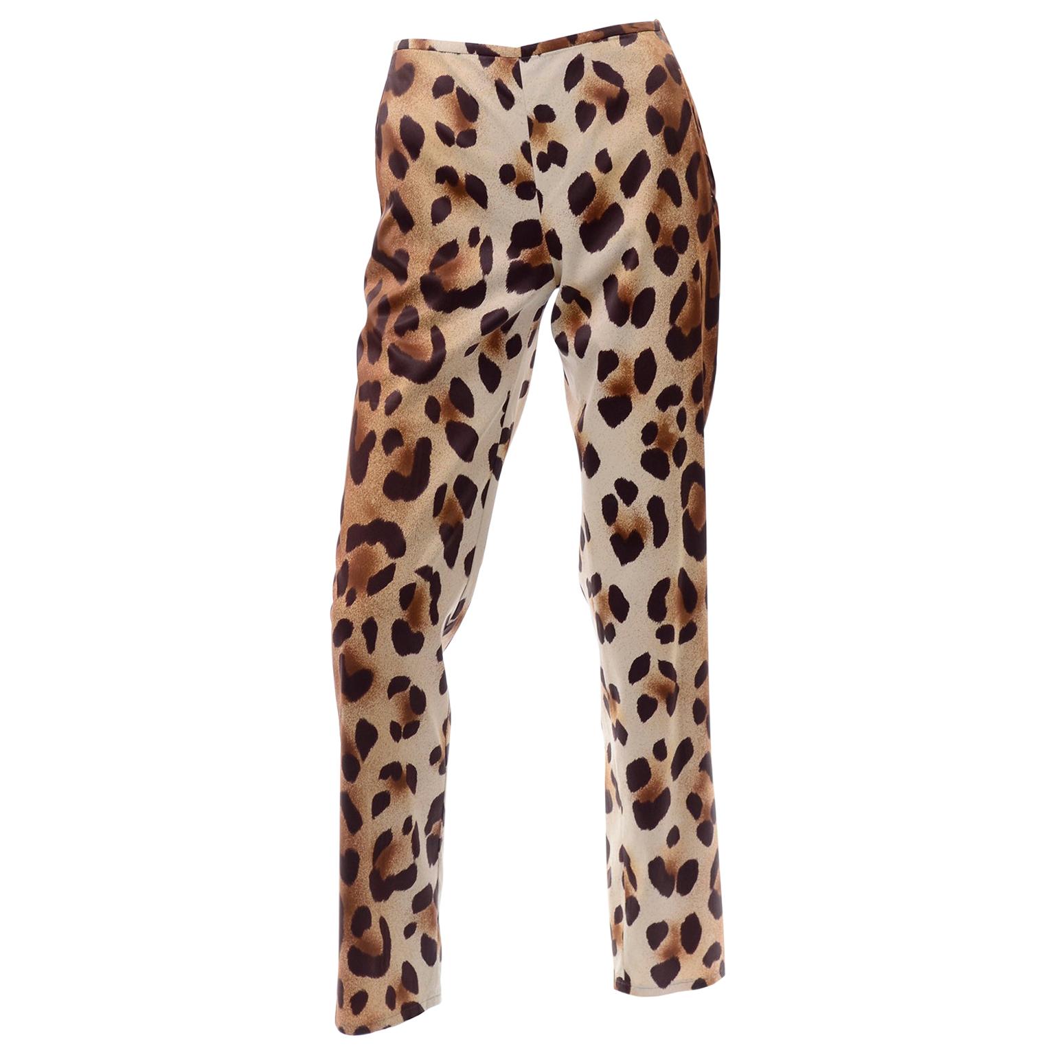 1990s Vintage Gianni Versace Couture Ombre Leopard Animal Print Pants