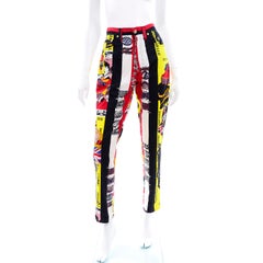 1990s Vintage Gianni Versace Jeans Couture Rock n Roll Royalty Pants Beatles