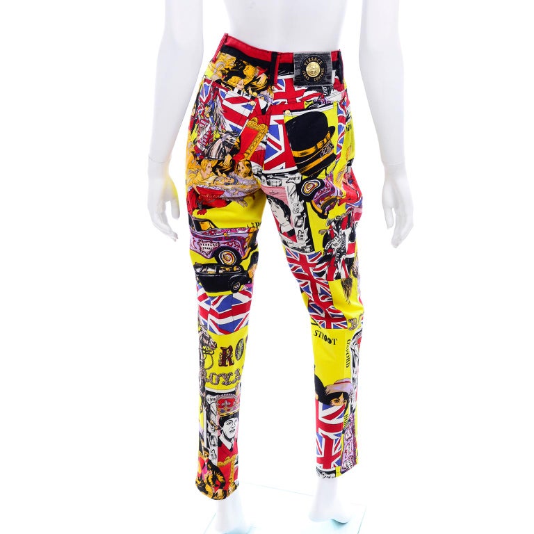 1990s Vintage Gianni Versace Jeans Couture Rock n Roll Royalty Pants  Beatles at 1stDibs | rock and roll pants, beatles pants
