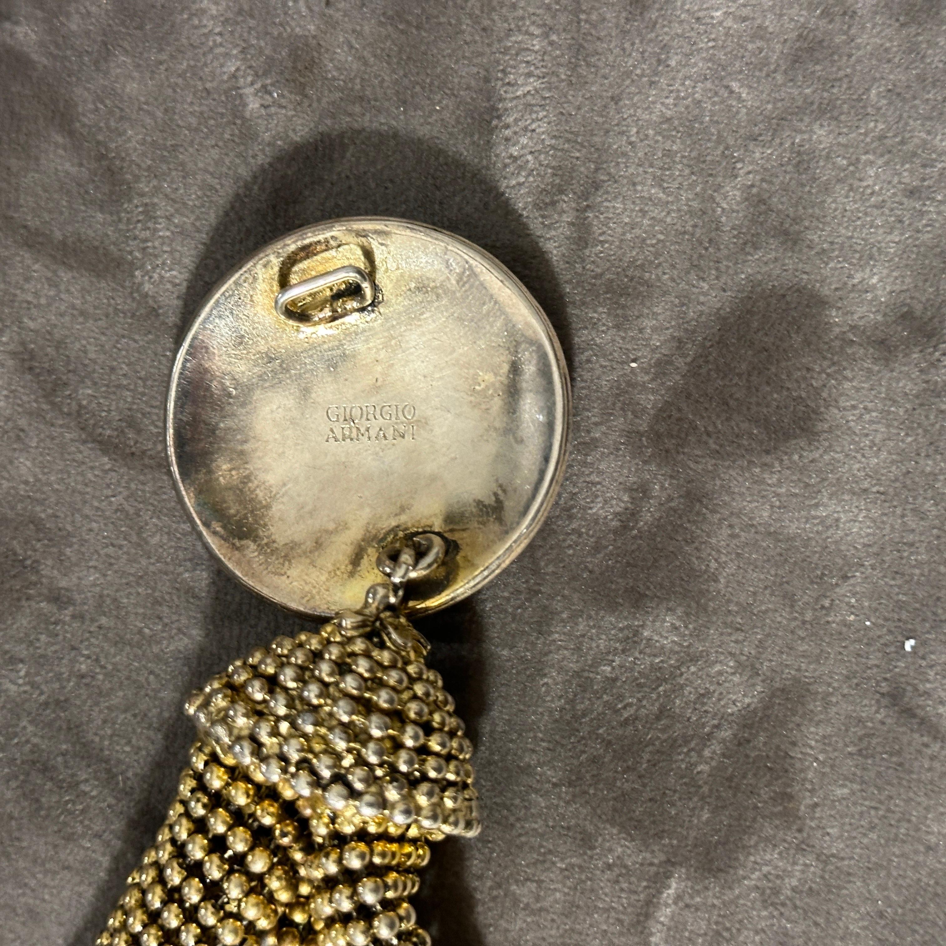 1990s Vintage Gilded Metal Bracelet by Giorgio Armani In Good Condition For Sale In Aci Castello, IT