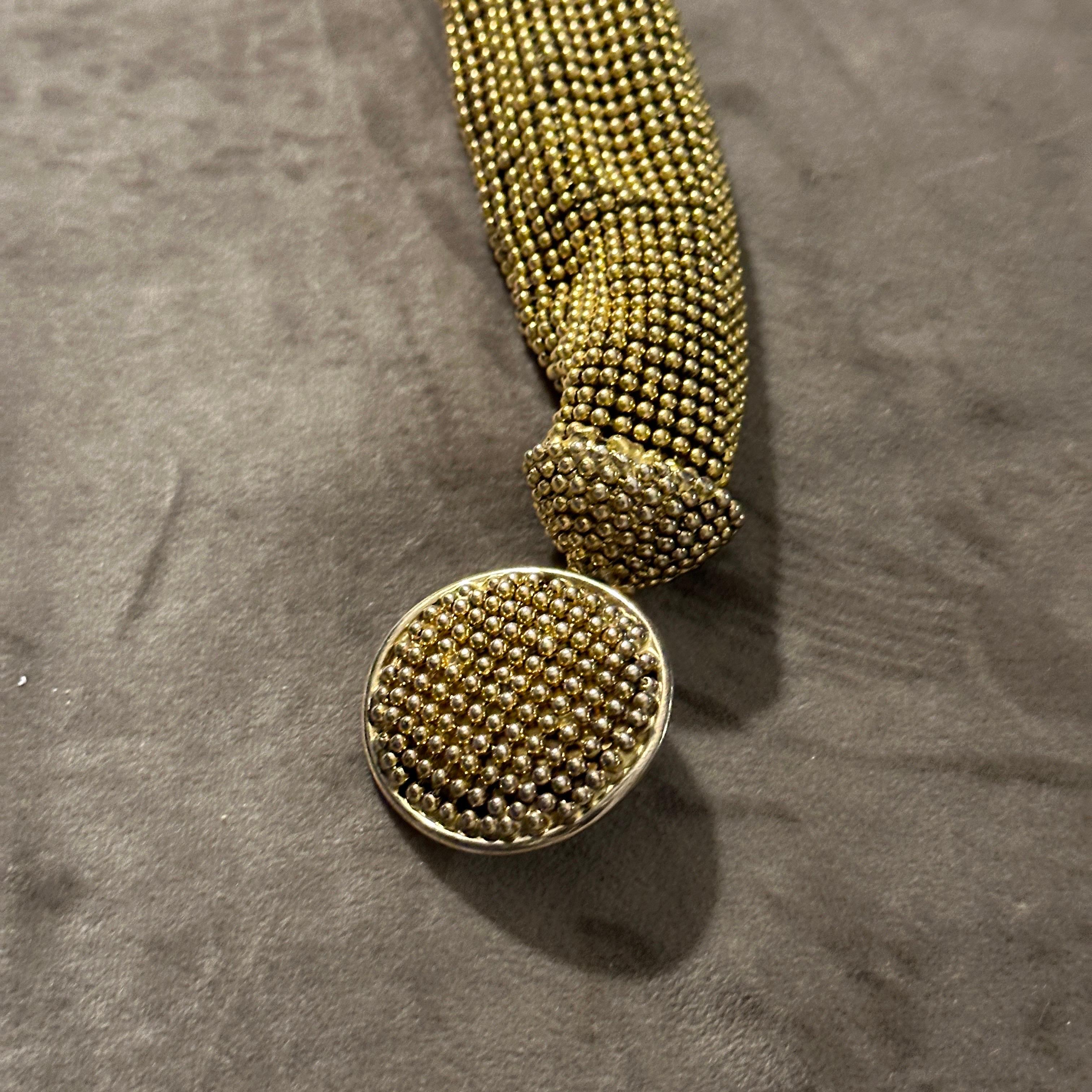 1990s Vintage Gilded Metal Bracelet by Giorgio Armani For Sale 4
