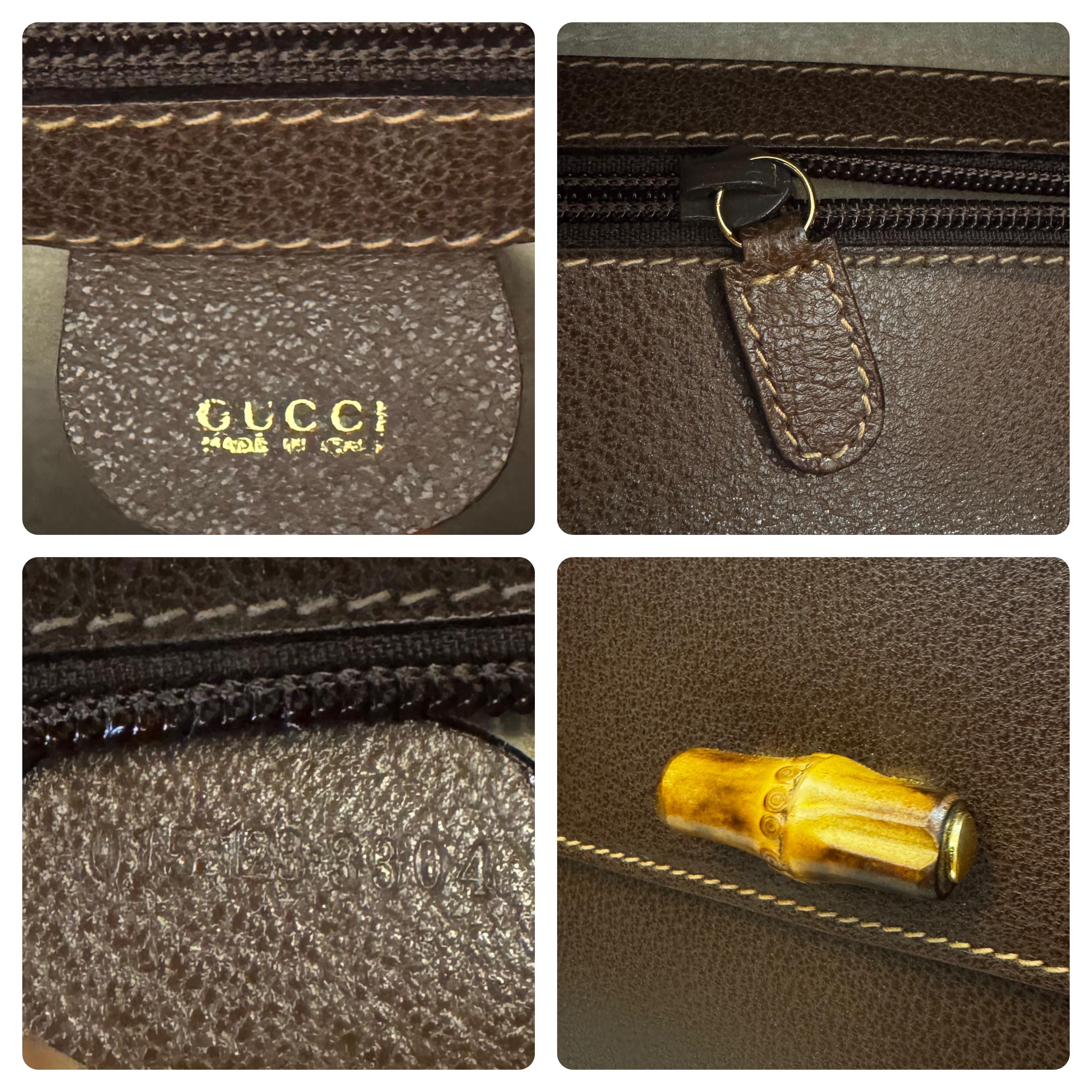 GUCCI - Sac fourre-tout document en cuir de porc marron foncé, années 1990 Unisexe en vente