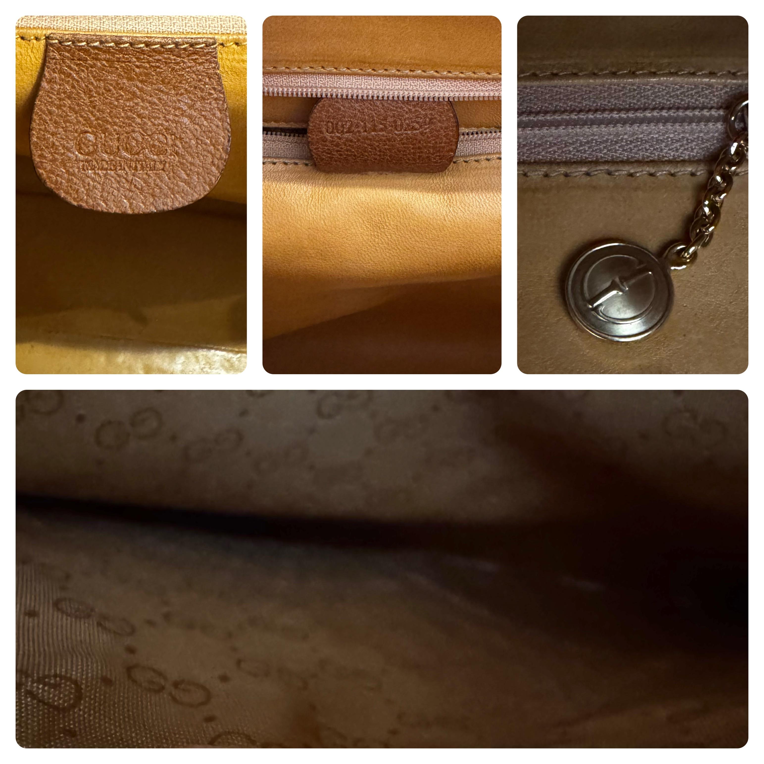 1990s Vintage GUCCI Bamboo Tote Diana Tote Bag Canvas Single Compartment Large 4