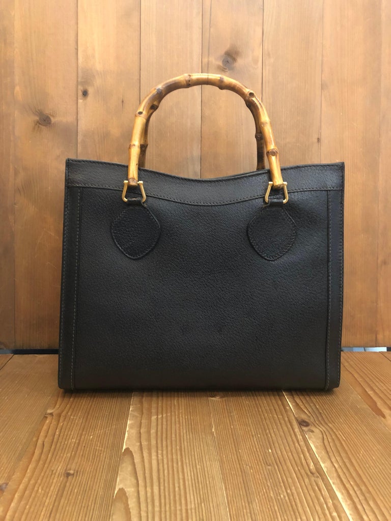 Gucci Vintage Large Diana Pigskin & Bamboo Handle Tote 1990s