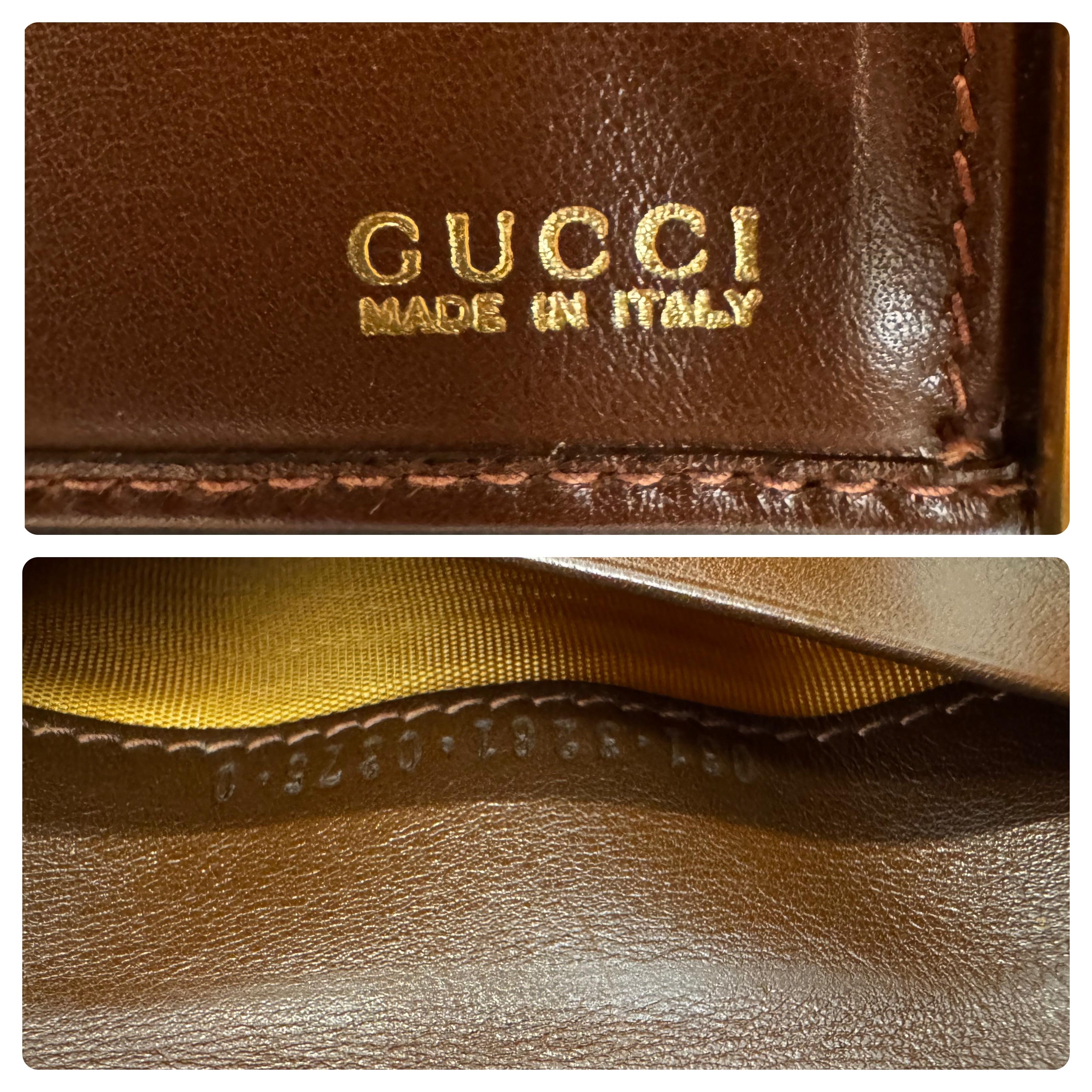 1990s Vintage GUCCI Pferdekopf Leder Telefonbuch Notizblock Braun im Angebot 2