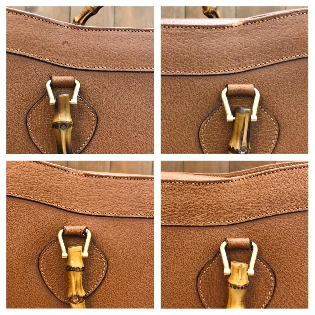 GUCCI grand sac fourre-tout Diana en cuir caramel, années 1990 3