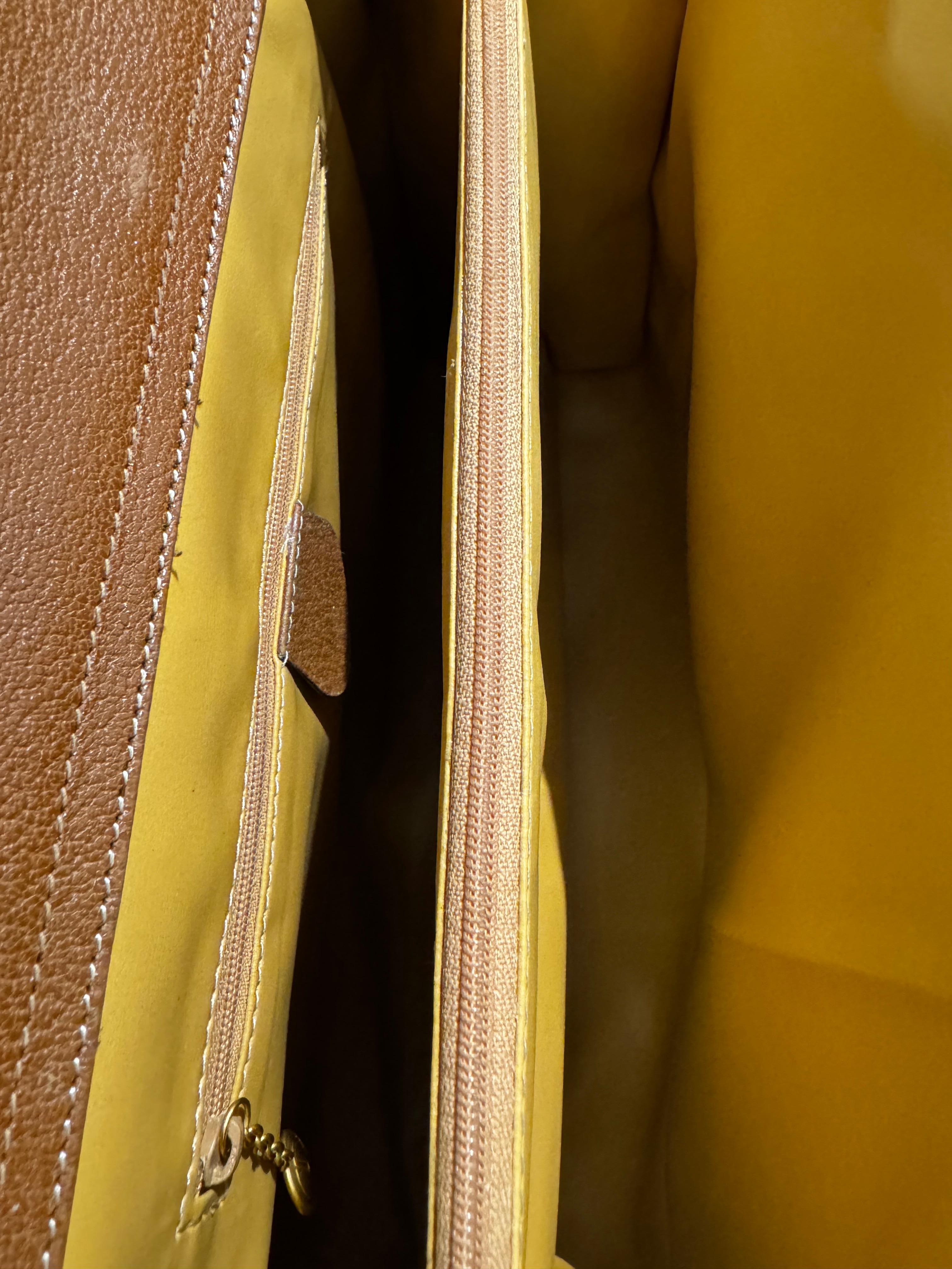 1990s Vintage GUCCI Bamboo Tote Diana Tote Bag Leather Caramel Large 5