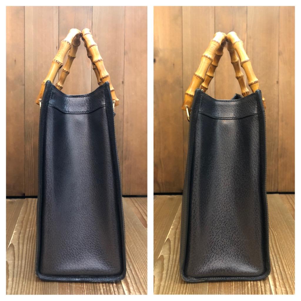 GUCCI, sac cabas Diana vintage en cuir bambou et graphite (métal) des années 1990 en vente 2