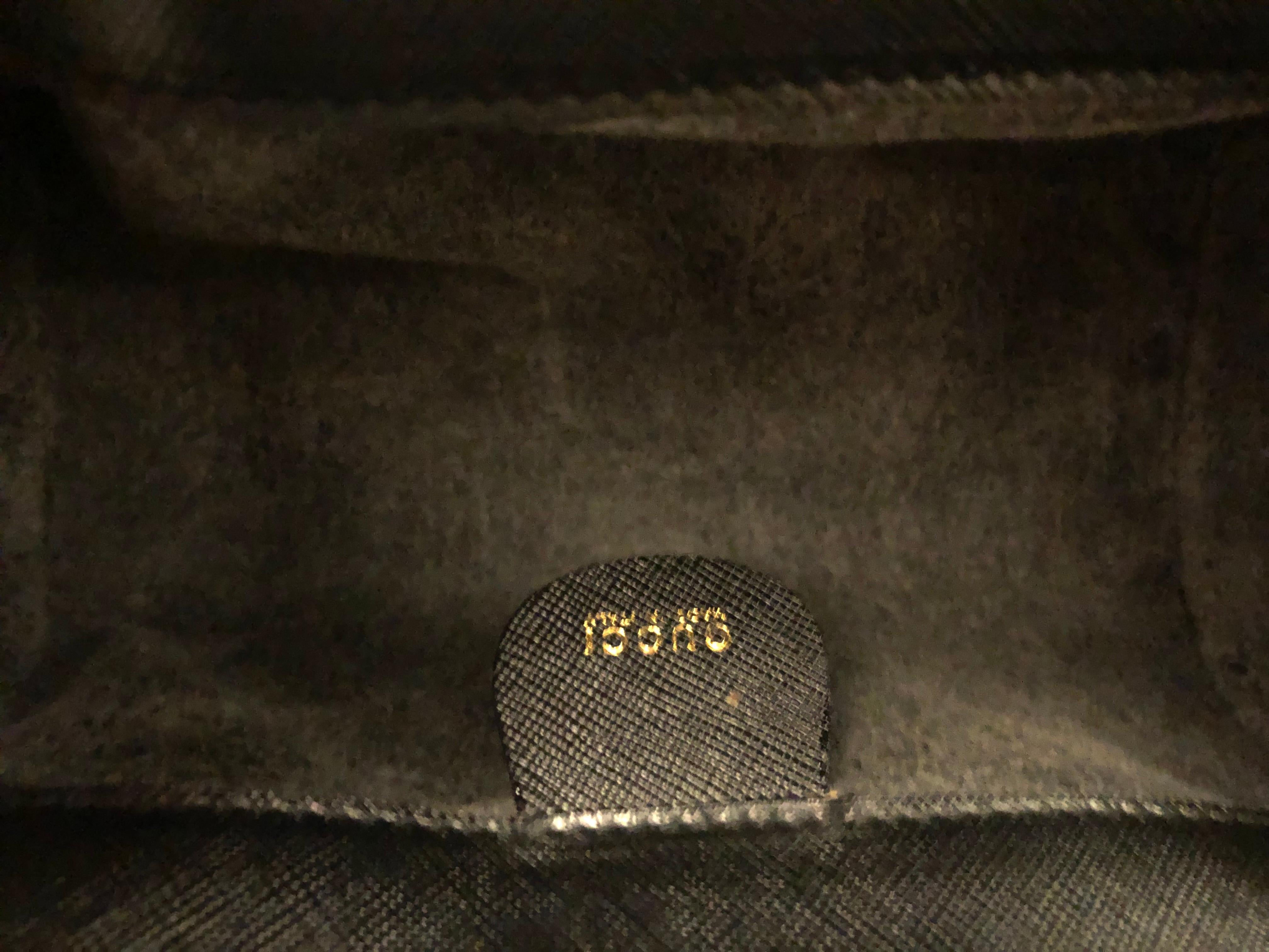 1990s Vintage GUCCI Micro GG Jaccquard Bamboo Chain Pouch Bag Black 2