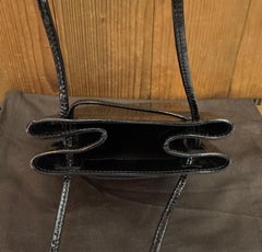 Borsetta vintage Gucci degli anni '90 in micro pelle verniciata, nera