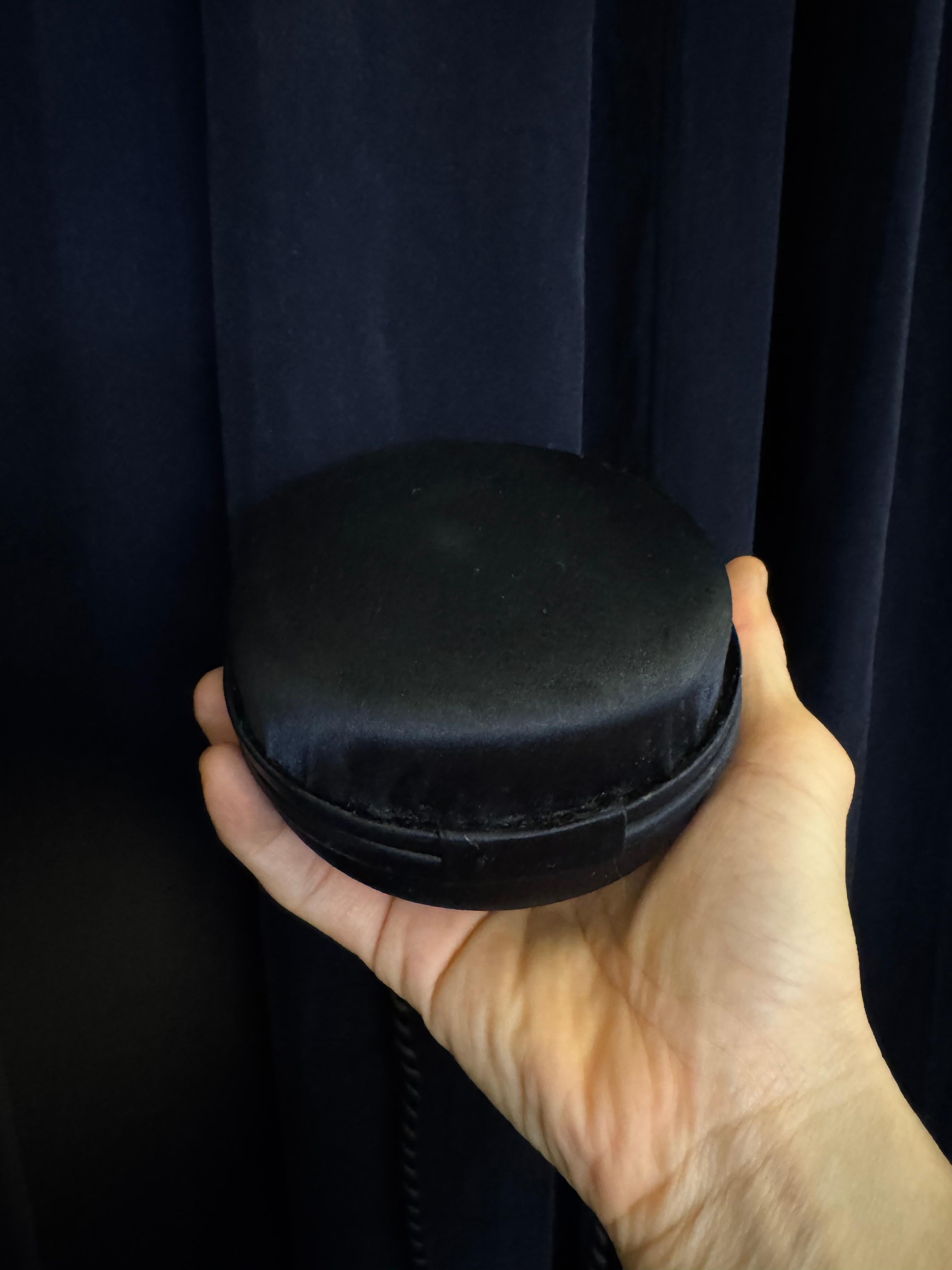 1990s Vintage GUCCI Micro Satin Bamboo Box Clutch Bag Black Mini For Sale 9