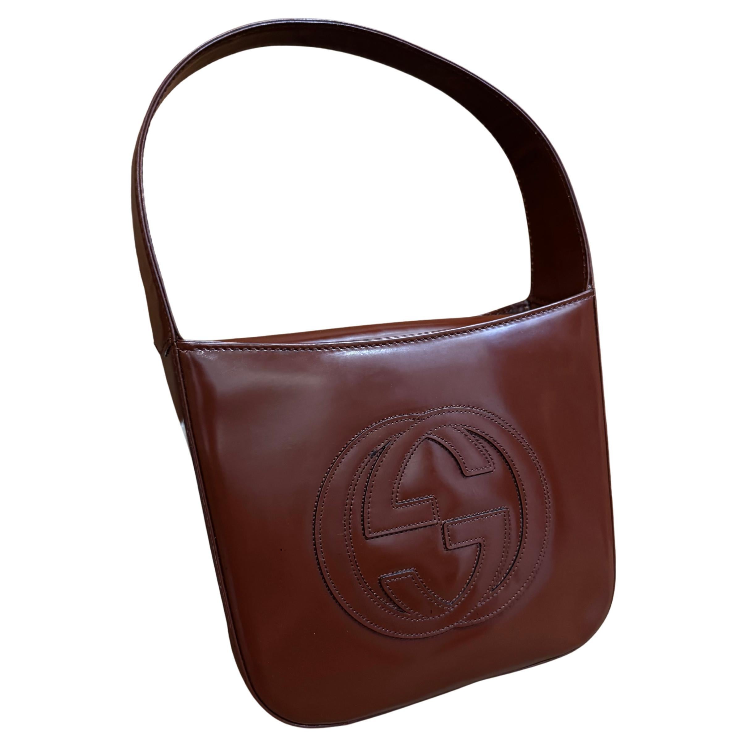 1990 Vintage GUCCI Mini Hobo Bag Cuir de veau Brown
