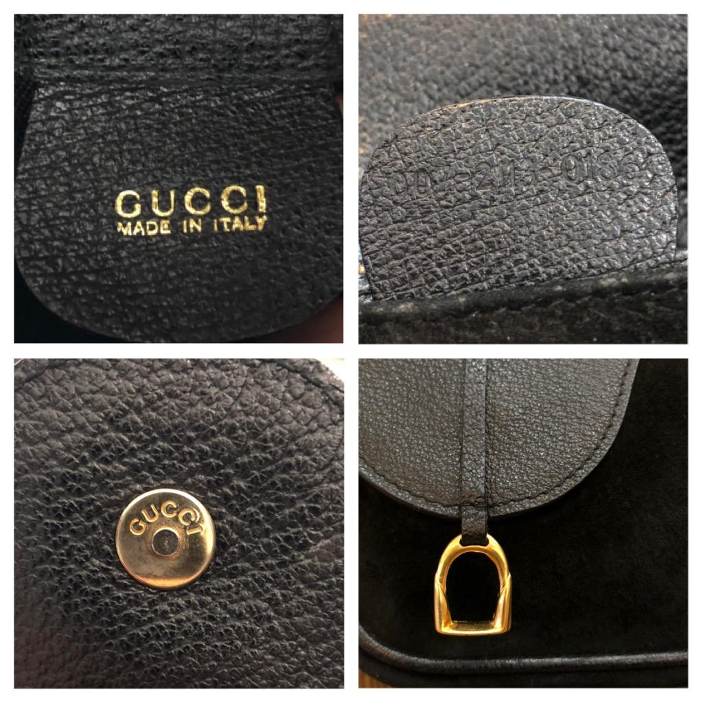 1990s Vintage GUCCI Mini Nubuck Leather Saddle Belt Bag Black  For Sale 3