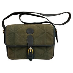 1990s Vintage GUCCI Nubuck Camera Bag Green Unisex