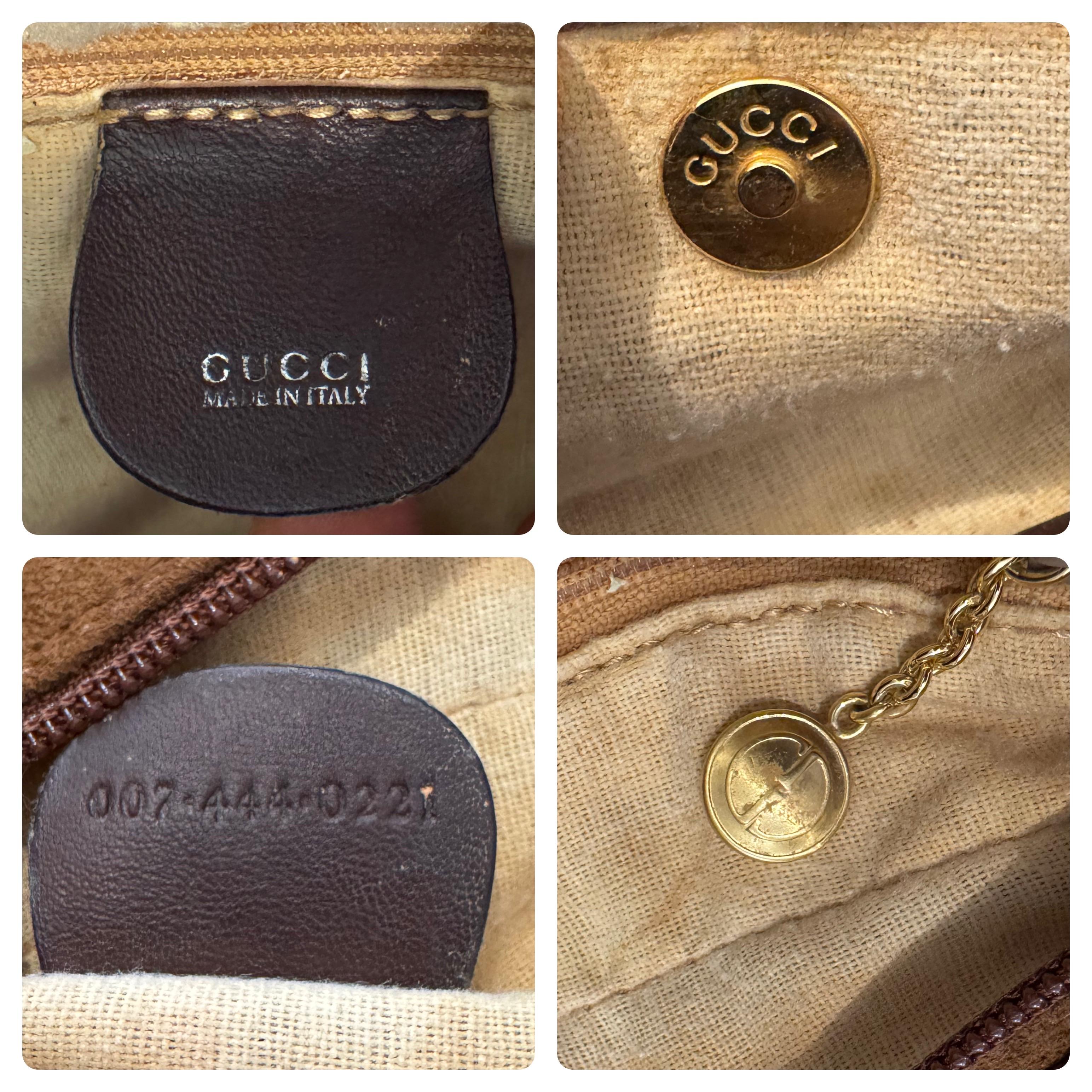 1990s Vintage GUCCI Nubuck Horsebit Camera Bag Brown Small Unisex For Sale 4