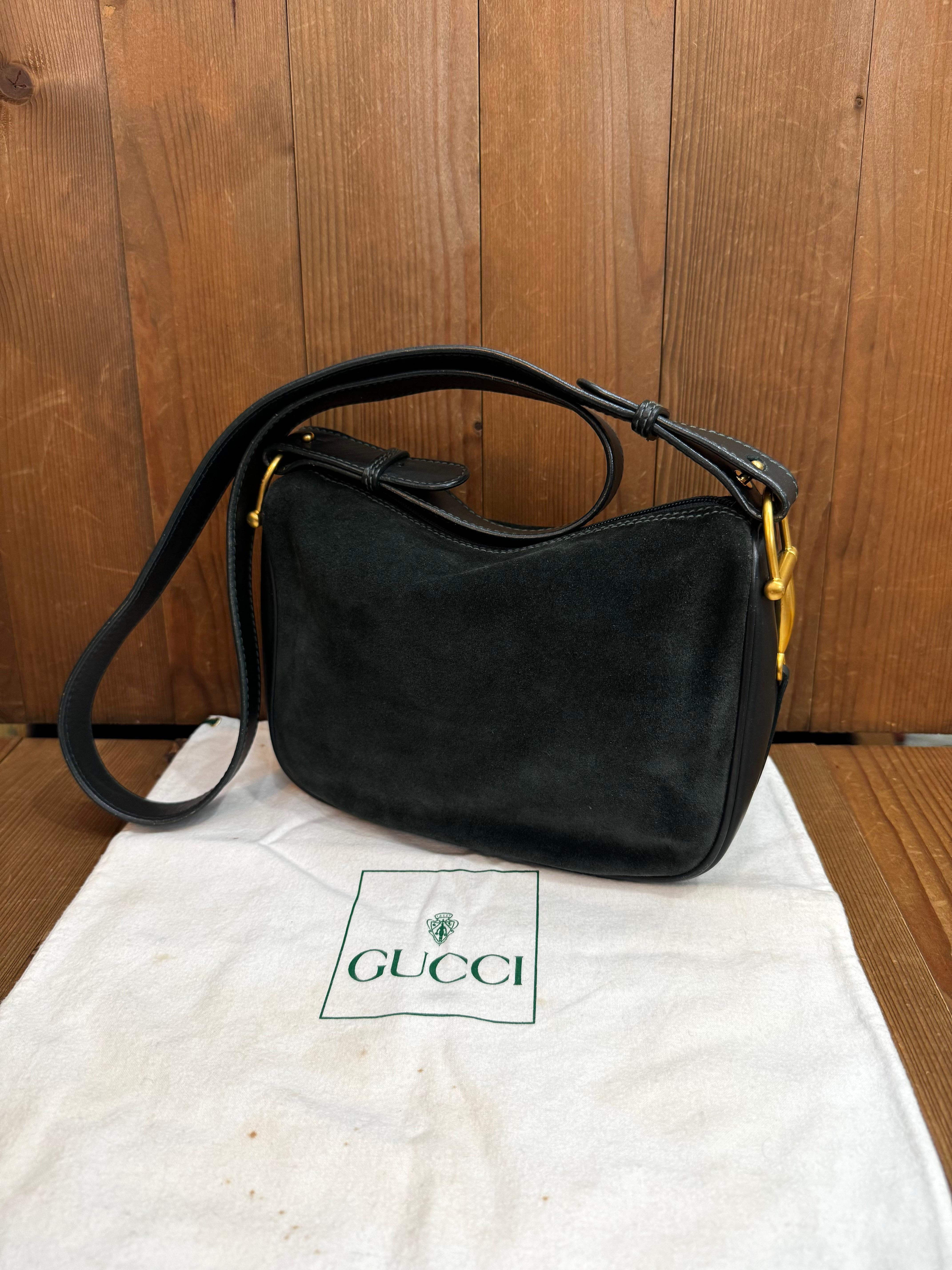 GUCCI, sac pour appareil photo vintage vert unisexe avec mors de cheval, années 1990 Bon état - En vente à Bangkok, TH