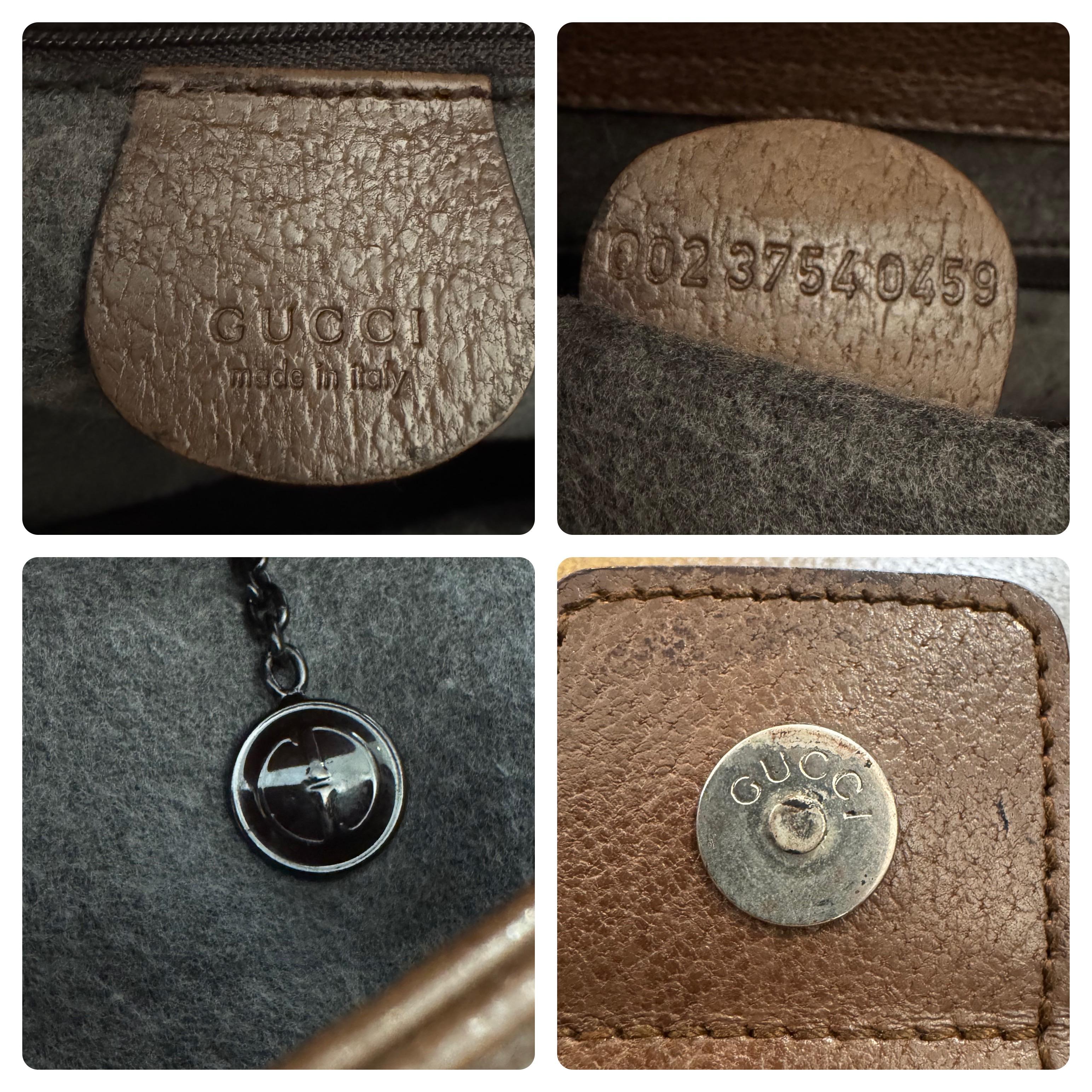 1990s Vintage GUCCI Pigskin Leather Tote Bag Brown Large 1