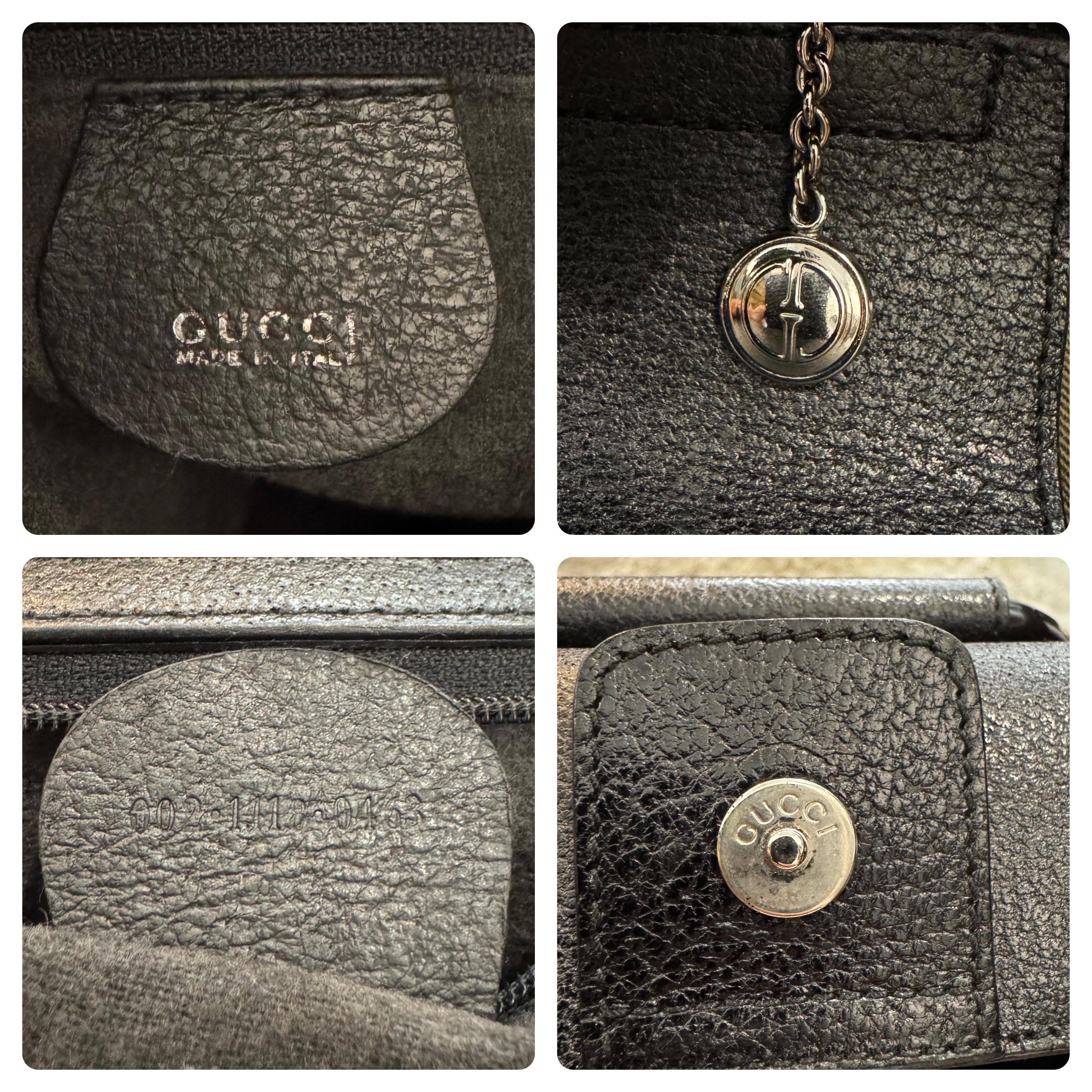 1990s Vintage GUCCI Pigskin Leather Tote Bag Black Small For Sale 3